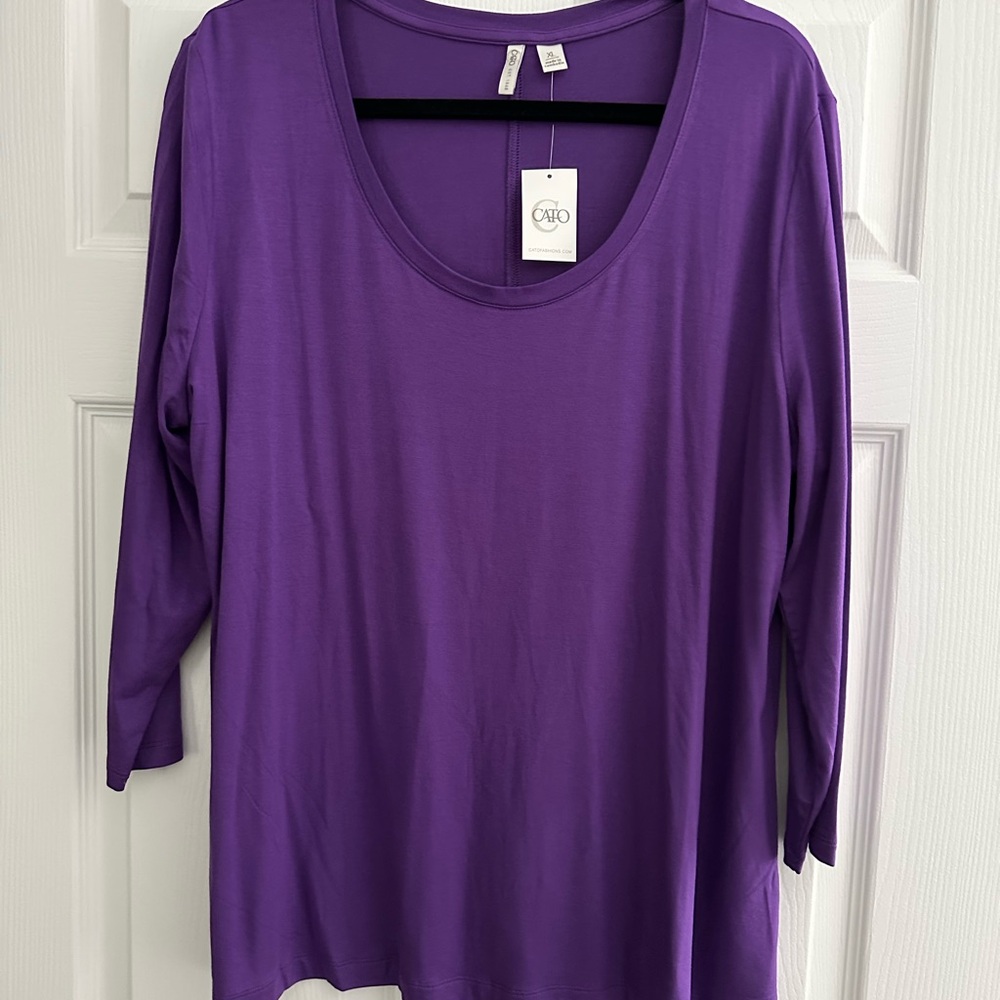 CLOSET CLOSING - OFFERS WELCOME! Cato Purple 3/4 Sleeve Relaxed T-Shirt